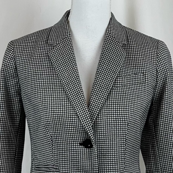 Talbots B&W checked wool Academia Blazer, 2 - Picture 2 of 12